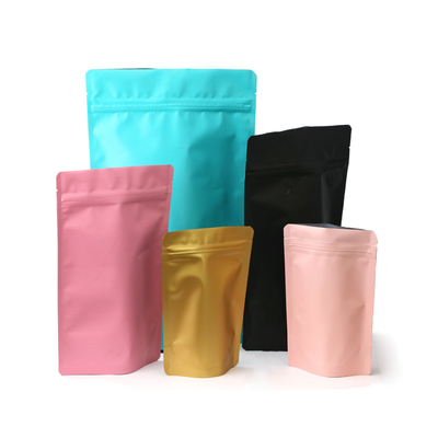 Matt Light Food 50g Alüminyum Zip Kilit Torbaları Gümüş Mylar Plastik Alüminyum Folyo Çanta