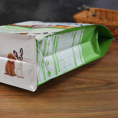 Plastik Köpek BRC Pet Gıda Ambalaj Torbası Stand Up Kılıfı Fermuarlı Düz ​​Tabanlı Körüklü Torbalar