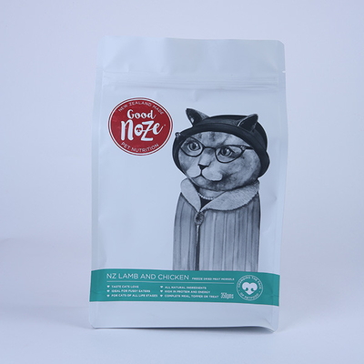 Alüminyum Fermuar 300g Düz Tabanlı Çanta Ambalajı Kedi Maması Büyük Torbalar