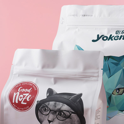 Alüminyum Fermuar 300g Düz Tabanlı Çanta Ambalajı Kedi Maması Büyük Torbalar