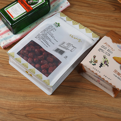 50g Isıl Yapışmalı Torbalar 100g 200g Gıda Plastik Ambalaj Torbaları Pencereli Düz Tabanlı