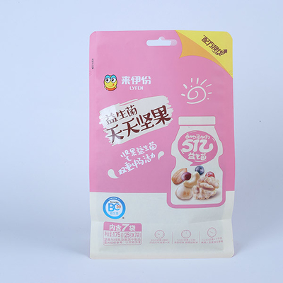 Snack 180mic Düz Tabanlı Çanta Ambalaj Folyo Düz Tabanlı Kilitli Torbalar